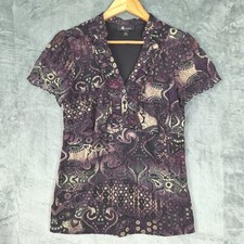 Vintage Womens Top Large Babydoll Y2K Ruffle Whimsigoth Fairy Grunge Patchwork