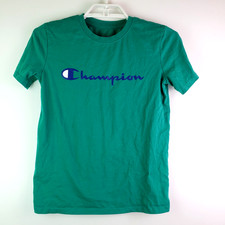 Champion Youth Boys Size L Green Casual Short Sleeve Graphic T-Shirt