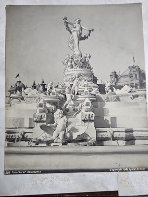 Antique 1901 Fountain of Abundance Photograph C.D. Arnold Pan-American Buffalo 
