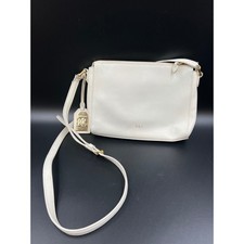 Lauren Ralph Lauren Crossbody Bag Womens White Leather Gold RLL Logo Purse