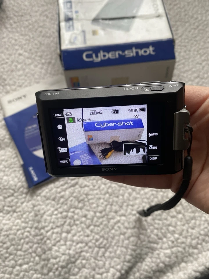 [Excellent] SONY Cyber-shot DSC-T90 Black Compact Digital Camera WITH BOX - Photo 2/4