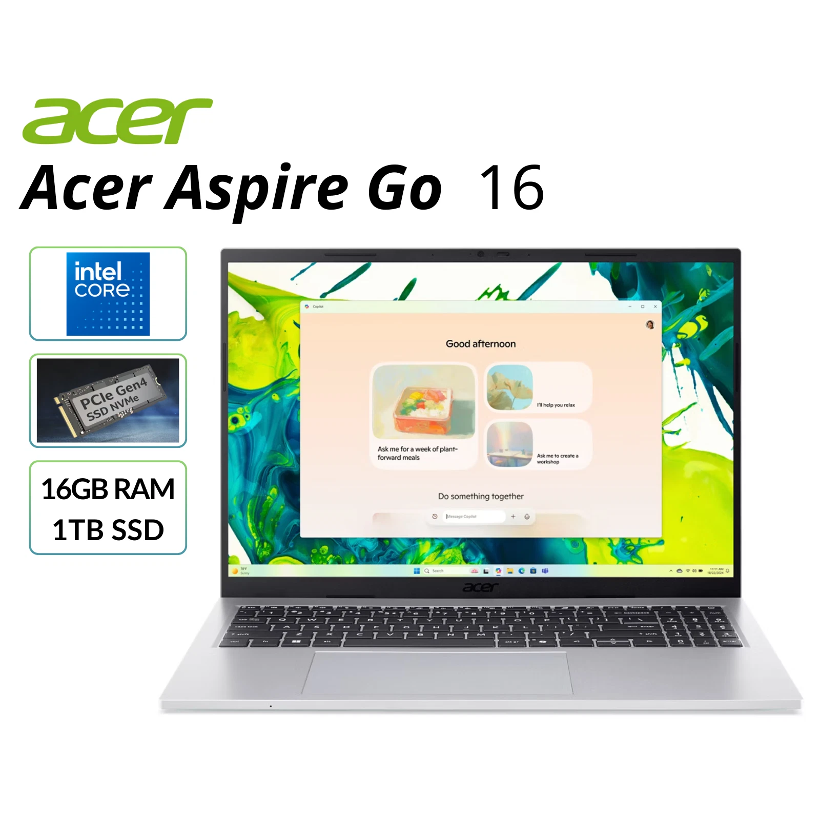 Acer Aspire Go 16" Touchscreen Laptop Intel Core 7 150U 16GB 1TB SSD Win11 New