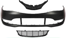 Front Bumper Cover Fascia & Grille Assembly Kit For 2015-2017 Chrysler 200