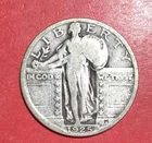 1925 US Standing Liberty SILVER Quarter! "Philadelphia" Mint! Good! Old US Coin!