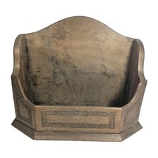 Antique Carved Wooden Wall Shelf Letter Rack Arts & Crafts Style