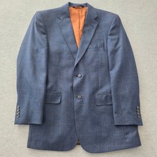 Jos A Bank Joseph Blue Windowpane Silk Wool Blazer Sport Coat 40 RG SCJ7 4062