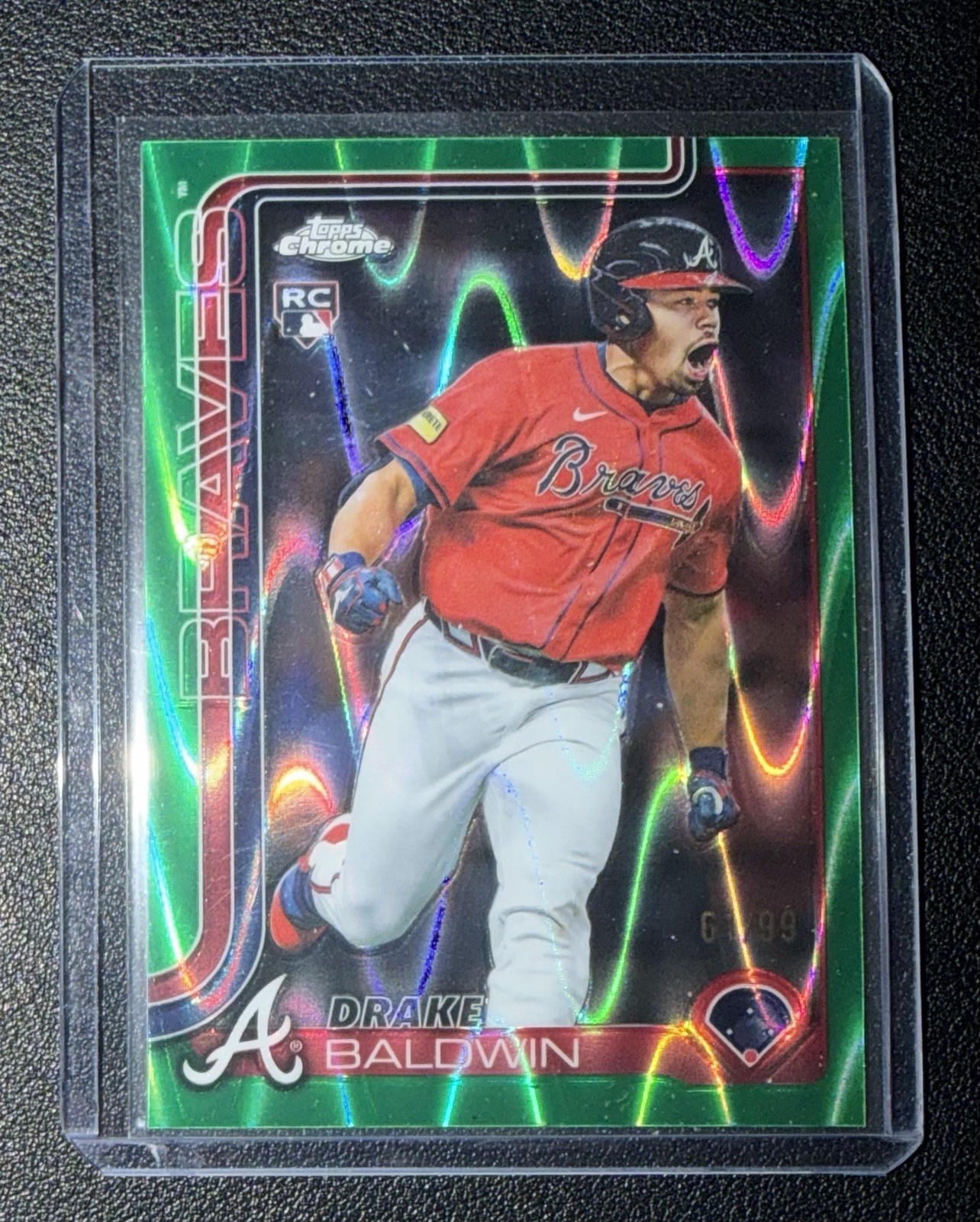2025 Topps Update Chrome USC96 Drake Baldwin RC Green Raywave /99 Braves