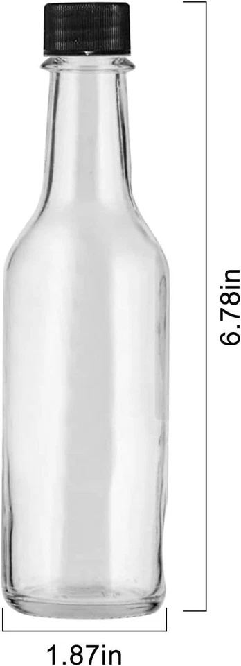 35 Pack 5oz Hot Sauce Bottles with Lids,Glass Woozy Bottles with Dripper Inserts - Image 3 of 4