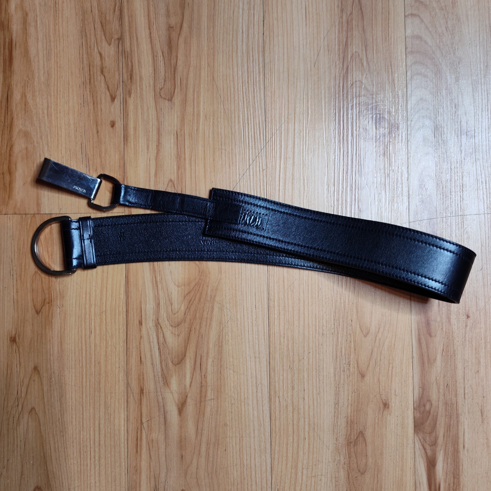 Prada Women's Leather Belt Clip Black 34 Inches 