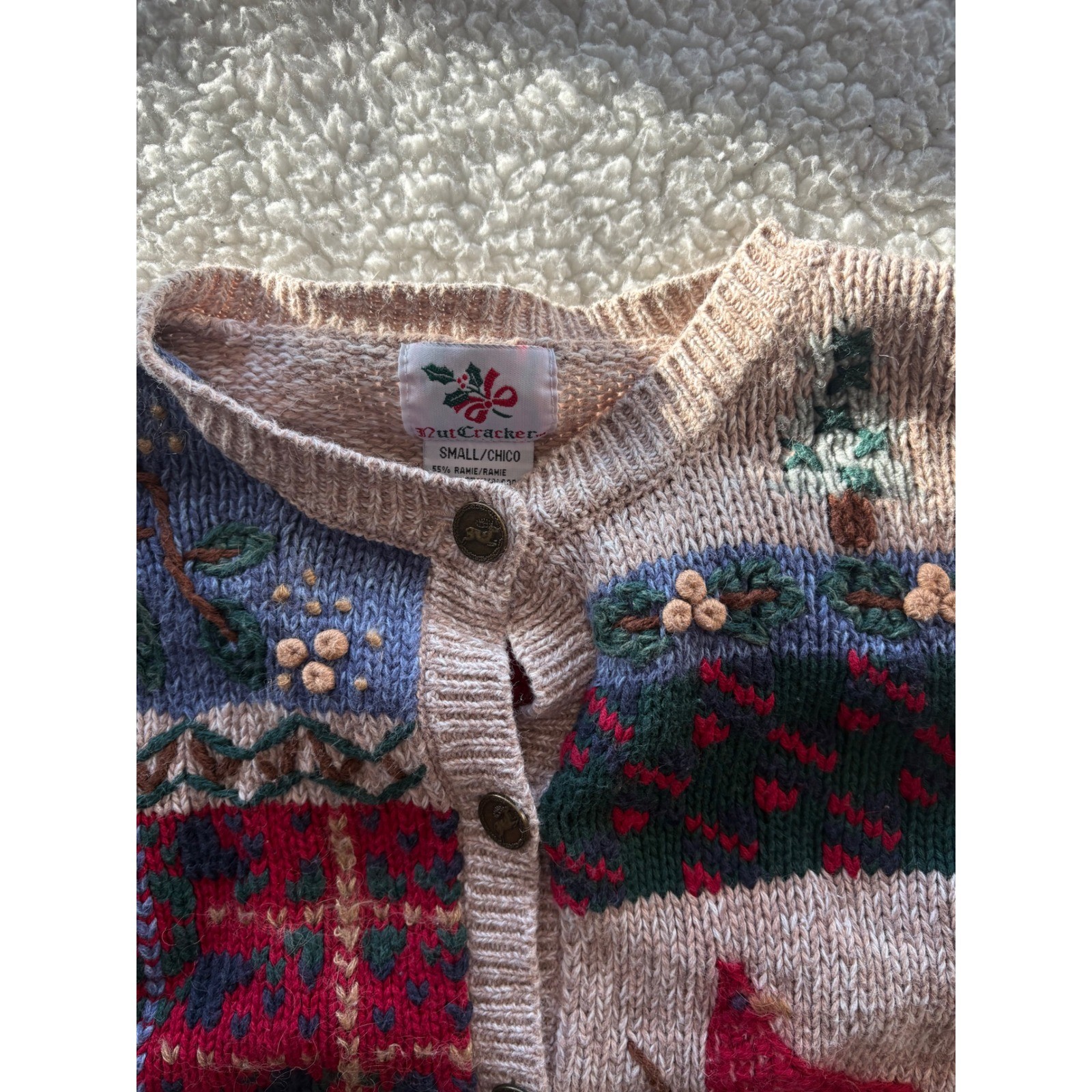 Nutcracker Vintage Christmas Patchwork Cardigan S… - image 3
