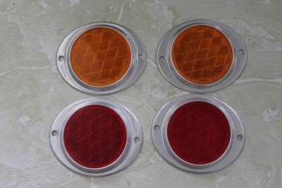 LOT OF 4 NOS PM-472 SAFE-LITE 30 ALUMINUM BACK REFLECTORS