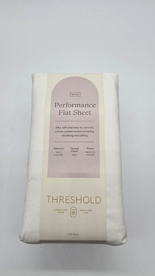 Threshold 400 Thread Count Performance King White Flat Sheet