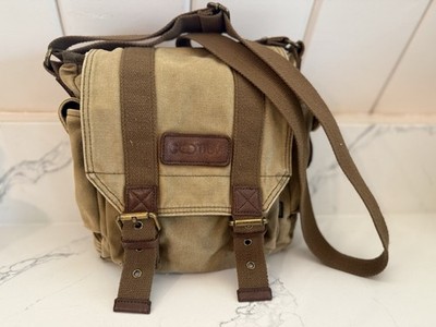 Gootium Messenger Bag Canvas Satchel Cross Body Shoulder Bag Khaki Brown Unisex
