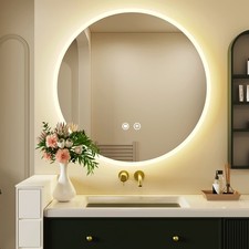 LED Bathroom Mirror w/ Touch Sensor 3-Color Light Demister BIG SALE