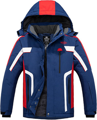 Men'S Mountain Waterproof Ski Jacket Warm Winter for Snowboarding 