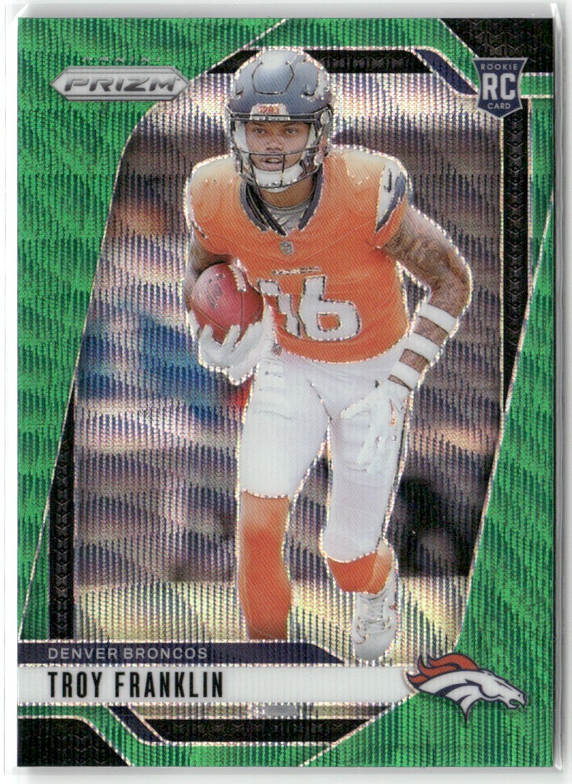 2024 PANINI PRIZM GREEN WAVE TROY FRANKLIN DENVER BRONCOS #393