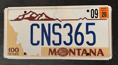 2020 Montana MT Centennial 100 Years License Plate CNS 365