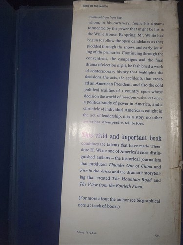 Vintage The Making Of The President 1960 by Theodore H.White 1961 Pre Owned HCDJ - Picture 9 of 12