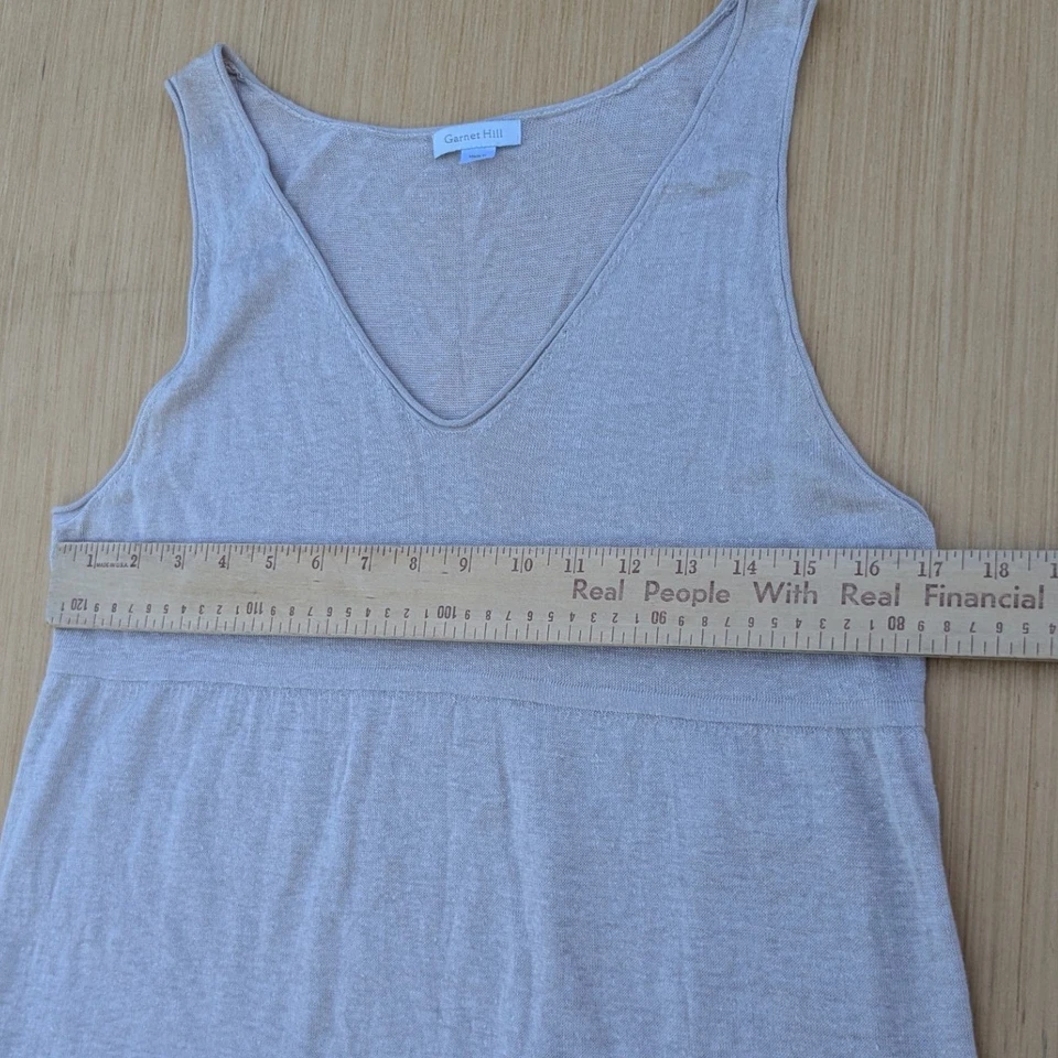 Garnet Hill Sundress Linen Beige Neutral Minimalist Sleeveless Dress Women Large - Image 4 of 4