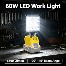 60w Led Work Light For Dewalt 20v Battery Portable Flood Light Flashlight