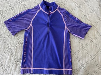 Urban Outfitters iets frans purple Quarter Zip fitted Athletic Bike top- Small