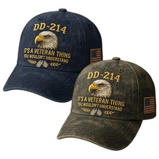 DD214 Hat Patriotic Trucker Hat Headwear Veteran Commemorative Baseball Hat