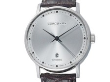 GEORG JENSEN 392 KOPPEL STAINLESS STEEL 41MM SILVER WRISTWATCH USED AUTHENTIC
