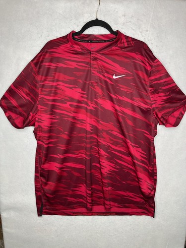 Nike Tiger Woods Collection Shirt Herren XL rot Dri-FIT ADV Golf Mock Neck Camouflage - Bild 1 von 13