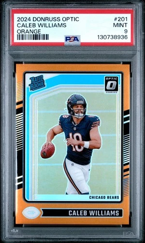 2024 Donruss Optic CALEB WILLIAMS True Orange Rookie /249 RC - PSA 9 - Bears