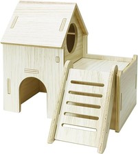 Sirvarni Hamster Hideout Cage Accessories - Hamster House and Habitat Wooden ...