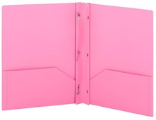 Plastic Folders with Pockets and Prongs Pink - Two Pocket Folder 1,