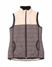 CALVIN KLEIN Gilet donna golf imbottito UK 12 grigio medio colorblock nylon CD07