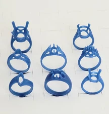 Lot Of 8 Wax  Rings. Wax Patterns For Lost Wax Casting 25-109