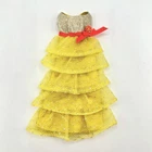 Vintage Barbie Yellow Dress From #1595 Sears Fabulous Formal Gift Set - Nice!