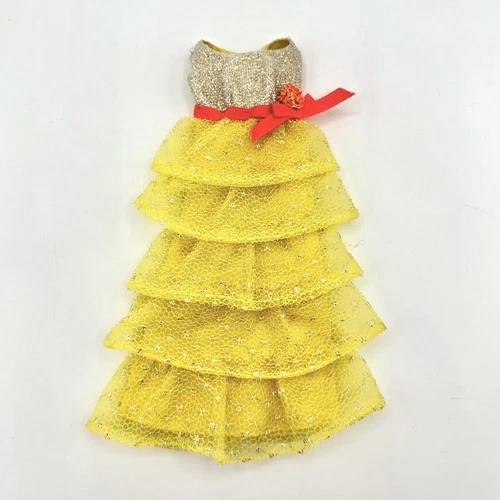 Vintage Barbie Yellow Dress From #1595 Sears Fabulous Formal Gift Set - Nice!