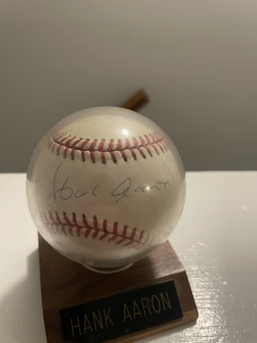 Hank Aaron Autographed Baseball