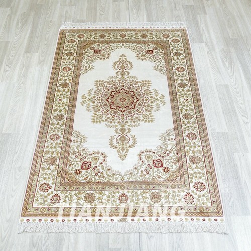 3x5ft Antique Handcraft Carpet Villa Tapestry Hand Knotted Silk Home Rug HF271B