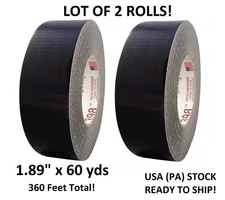 2 ROLLS Nashua 398 Professional Grade Duct Tape HVAC Sealing 1-7/8 x 60yd 11 mil