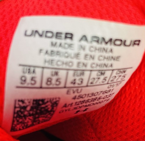 Under Armour Basketball Shoes Red/Grey US 9 Men’s LNC - Free Postage - Picture 5 of 5