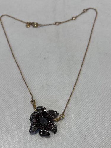 Alexis Bittar Necklace Purple Black & Clear Crystals Gold Plated Chain - Picture 2 of 4