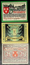 1921 Germany LIPPENFRINGE 25 50 75 Phennig Banknote / Notgeld