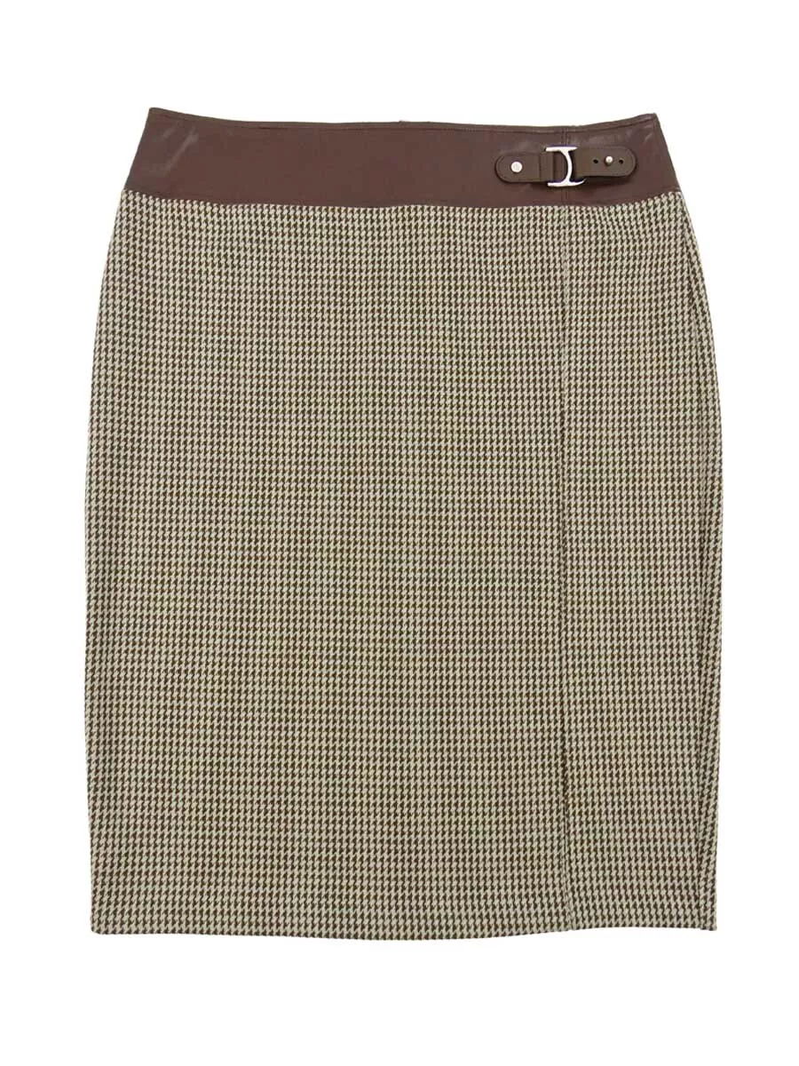Materiel faux-leather pencil skirt - Brown