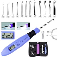 Counting Crochet Hook Set Digital With 12 Interchangeable Crochet Hooks Ergonomi