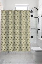 Bathroom Shower curtain Set  Fabric covered rings 13PC PALM TREE New