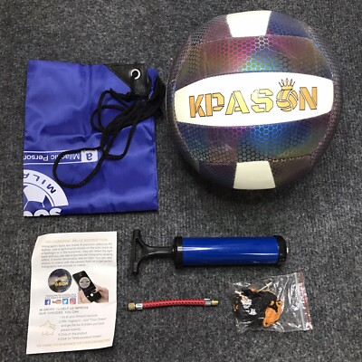 Size 5 Holographic Volleyball - Reflective Indoor & Outdoor Ball For Night Games & Training