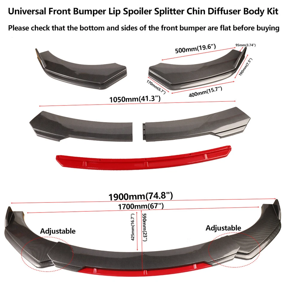 For Mercedes-Benz CLA200 CLA250 Front Bumper Lip Spoiler Splitter Carbon Fiber Foto 2 de 4