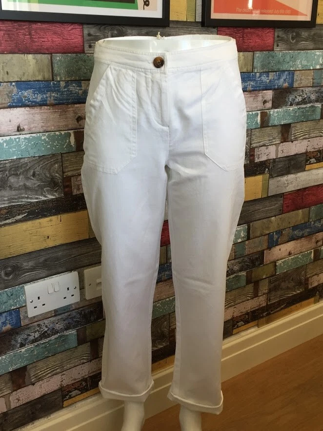 Joules Lindy White Linen Trousers Size 10 BNWT eBay