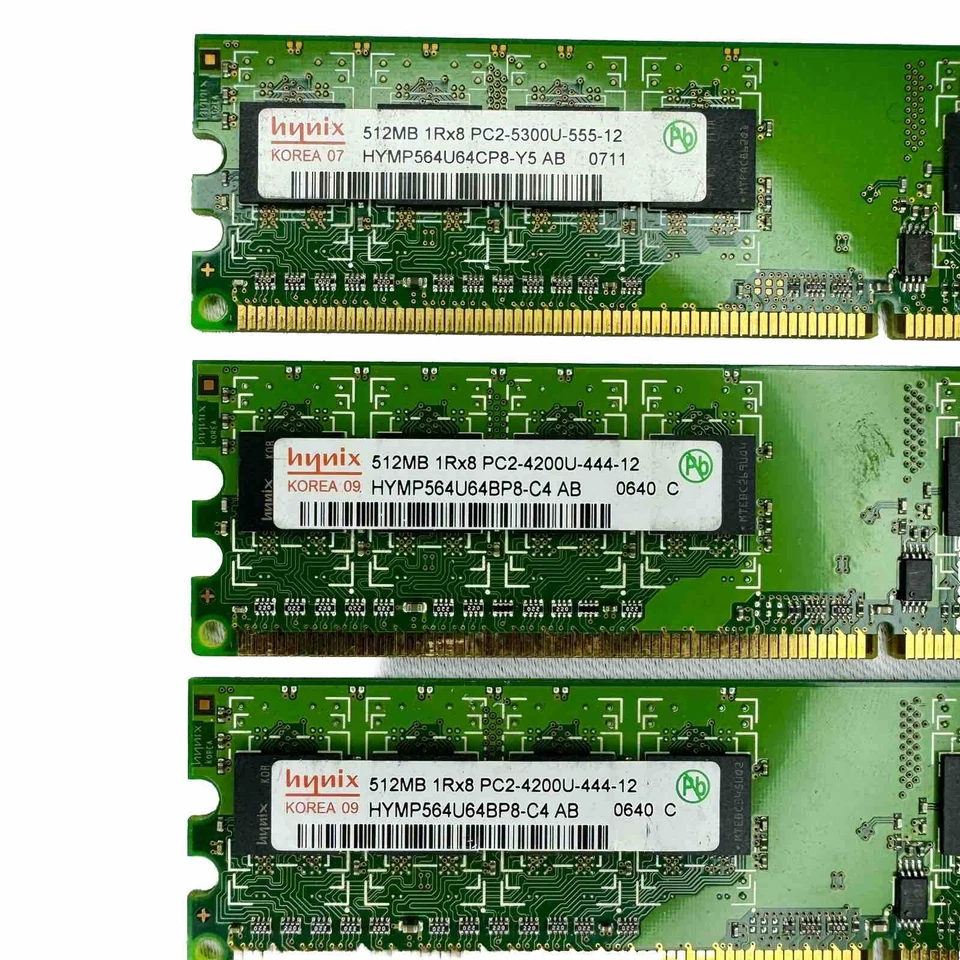 3 Hynix HYMP564U64BP8 512MB 1Rx8 PC2 5300U 555 12 Untested - Image 2 of 3