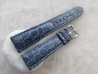 19mm/16mm Navy Alligator Crocodile Print Leather Watch Strap Band
