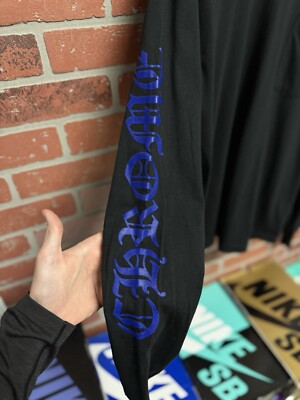 L - Chrome Hearts Long Sleeve 1988 Black Blue Logo 100% Authentic